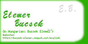 elemer bucsek business card